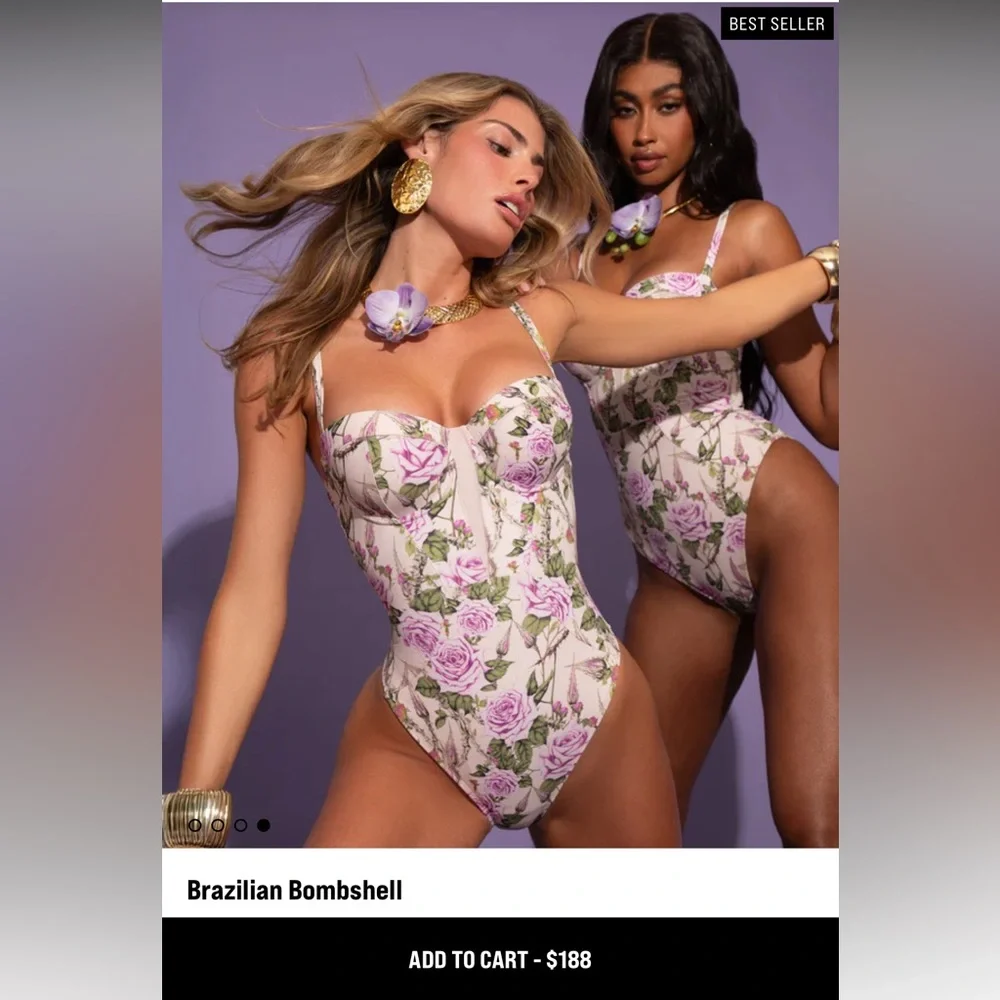 NWT💕TA3 Brazilian Bombshell- Lilac Thorny Rose 
SOLD OUT!! - Picture 4 of 10